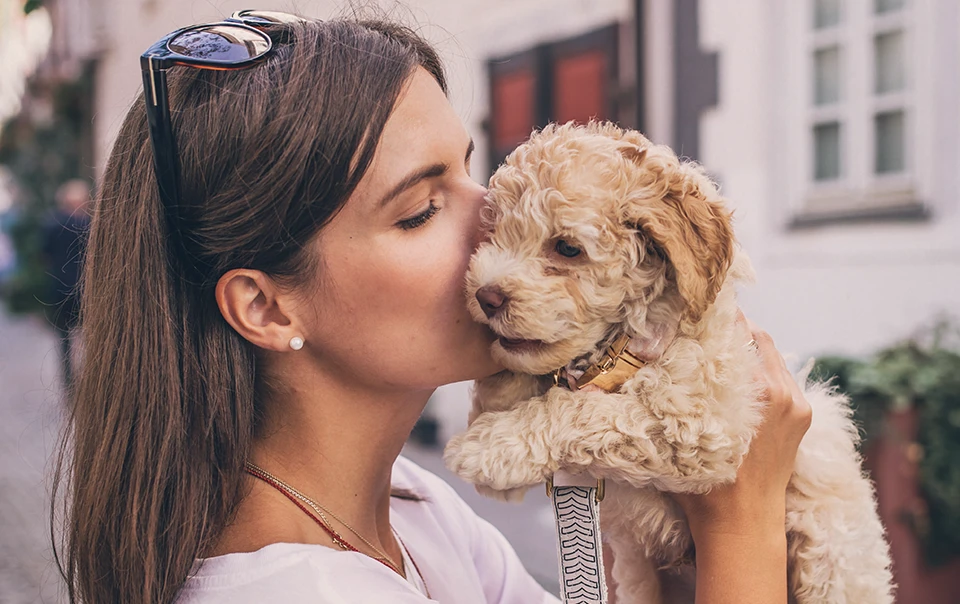 Woman with puppy